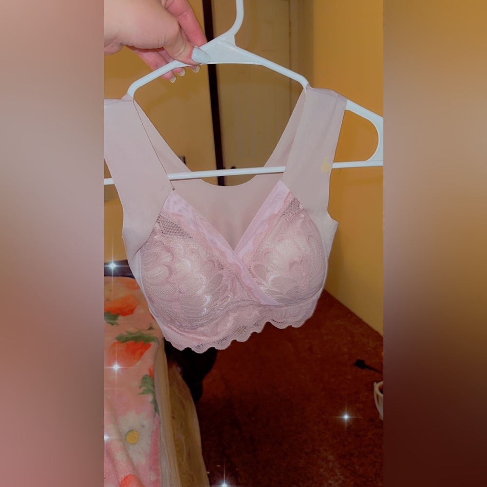 Elegant Pink Lace Bralette